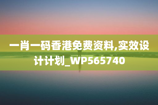 一肖一码香港免费资料,实效设计计划_WP565740