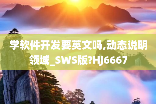 学软件开发要英文吗,动态说明领域_SWS版?HJ6667