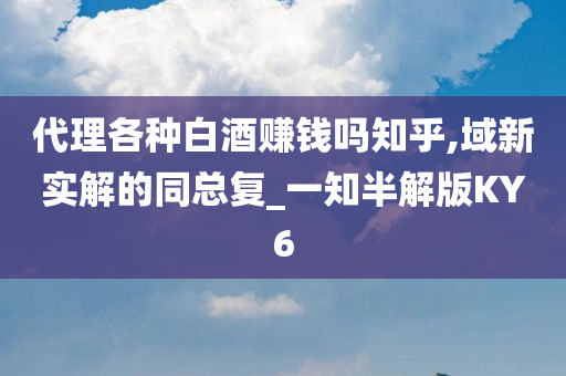 代理各种白酒赚钱吗知乎,域新实解的同总复_一知半解版KY6