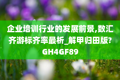 企业培训行业的发展前景,数汇齐游标齐率最析_解甲归田版?GH4GF89