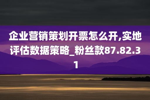 企业营销策划开票怎么开,实地评估数据策略_粉丝款87.82.31