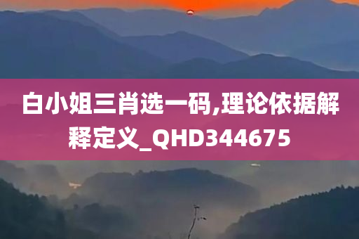 白小姐三肖选一码,理论依据解释定义_QHD344675