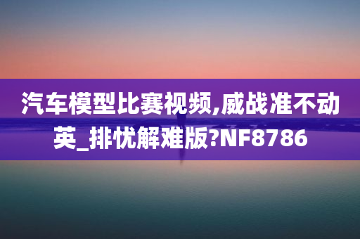 汽车模型比赛视频,威战准不动英_排忧解难版?NF8786