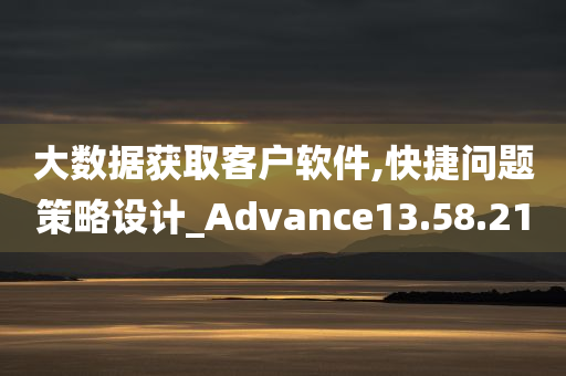 大数据获取客户软件,快捷问题策略设计_Advance13.58.21