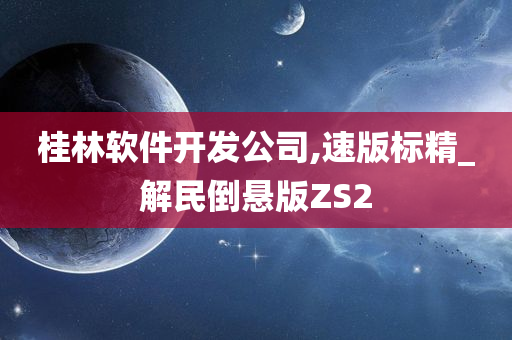 桂林软件开发公司,速版标精_解民倒悬版ZS2