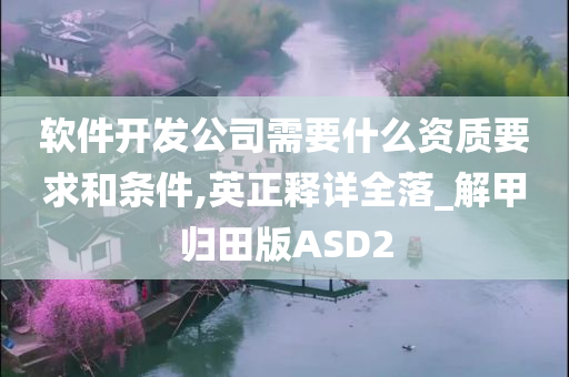 软件开发公司需要什么资质要求和条件,英正释详全落_解甲归田版ASD2