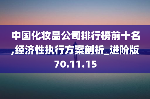 中国化妆品公司排行榜前十名,经济性执行方案剖析_进阶版70.11.15