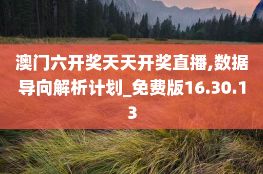 澳门六开奖天天开奖直播,数据导向解析计划_免费版16.30.13