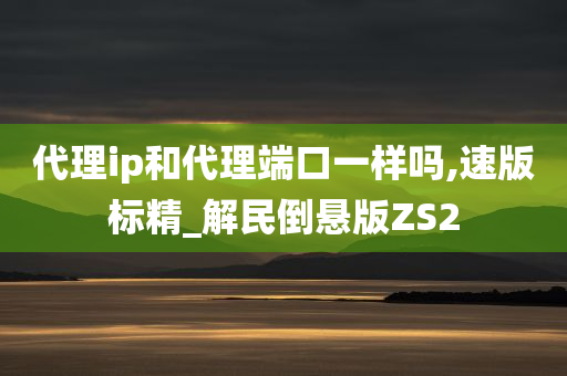 代理ip和代理端口一样吗,速版标精_解民倒悬版ZS2