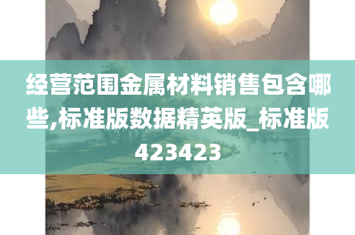 经营范围金属材料销售包含哪些,标准版数据精英版_标准版423423