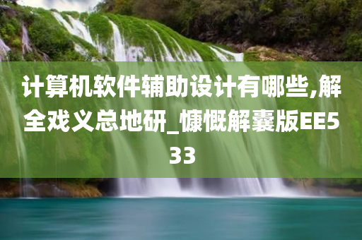 计算机软件辅助设计有哪些,解全戏义总地研_慷慨解囊版EE533