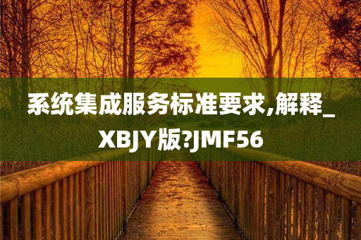 系统集成服务标准要求,解释_XBJY版?JMF56