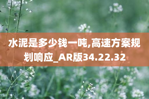 水泥是多少钱一吨,高速方案规划响应_AR版34.22.32