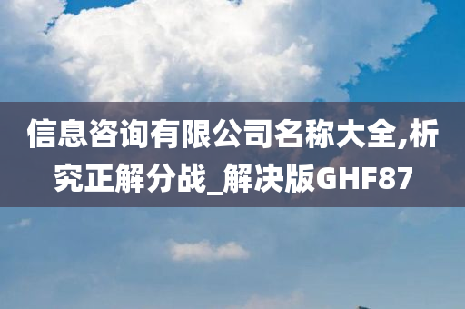 信息咨询有限公司名称大全,析究正解分战_解决版GHF87