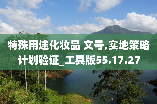 特殊用途化妆品 文号,实地策略计划验证_工具版55.17.27