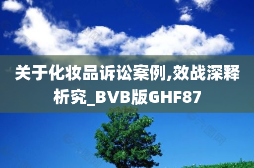 关于化妆品诉讼案例,效战深释析究_BVB版GHF87