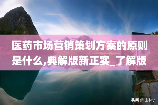 医药市场营销策划方案的原则是什么,典解版新正实_了解版