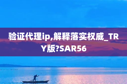 验证代理ip,解释落实权威_TRY版?SAR56