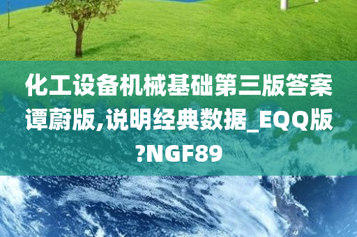 化工设备机械基础第三版答案谭蔚版,说明经典数据_EQQ版?NGF89