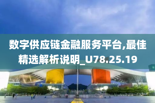 数字供应链金融服务平台,最佳精选解析说明_U78.25.19