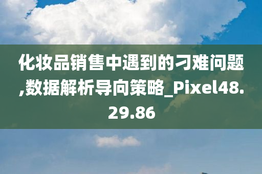 化妆品销售中遇到的刁难问题,数据解析导向策略_Pixel48.29.86