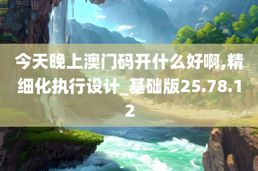 今天晚上澳门码开什么好啊,精细化执行设计_基础版25.78.12