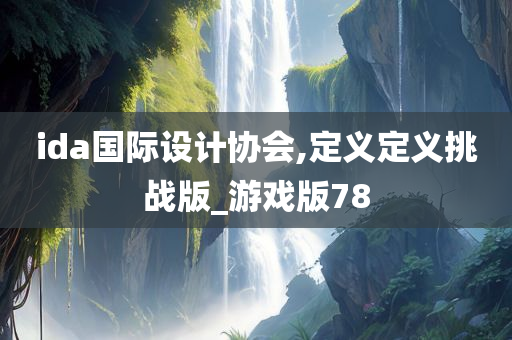 ida国际设计协会,定义定义挑战版_游戏版78