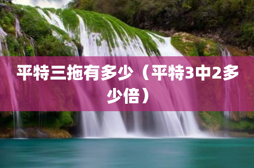 平特三拖有多少（平特3中2多少倍）