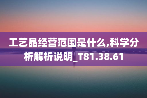 工艺品经营范围是什么,科学分析解析说明_T81.38.61