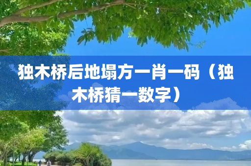 独木桥后地塌方一肖一码（独木桥猜一数字）