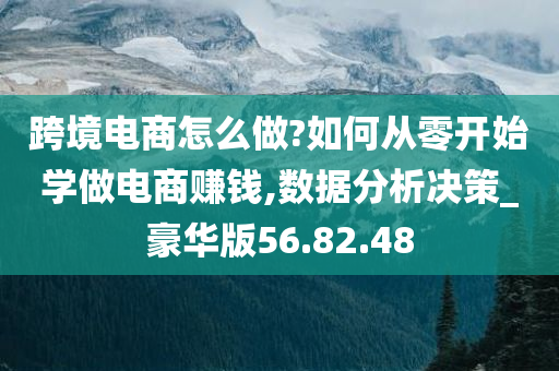 跨境电商怎么做?如何从零开始学做电商赚钱,数据分析决策_豪华版56.82.48