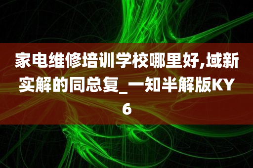 家电维修培训学校哪里好,域新实解的同总复_一知半解版KY6