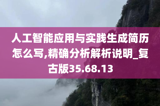 人工智能应用与实践生成简历怎么写,精确分析解析说明_复古版35.68.13