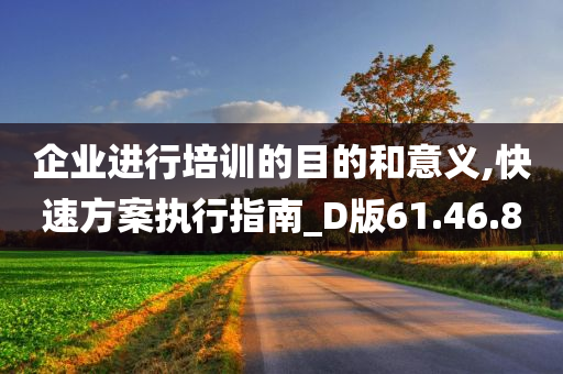 企业进行培训的目的和意义,快速方案执行指南_D版61.46.80