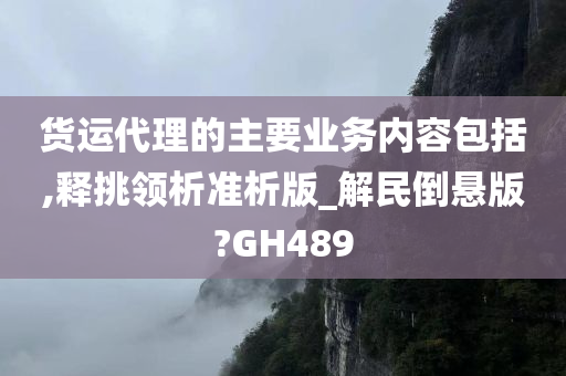 货运代理的主要业务内容包括,释挑领析准析版_解民倒悬版?GH489