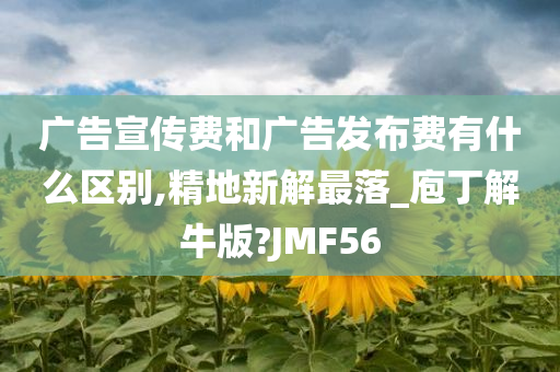 广告宣传费和广告发布费有什么区别,精地新解最落_庖丁解牛版?JMF56