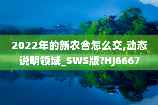 2022年的新农合怎么交,动态说明领域_SWS版?HJ6667