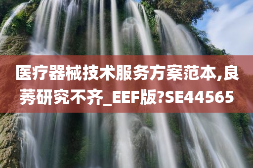 医疗器械技术服务方案范本,良莠研究不齐_EEF版?SE44565