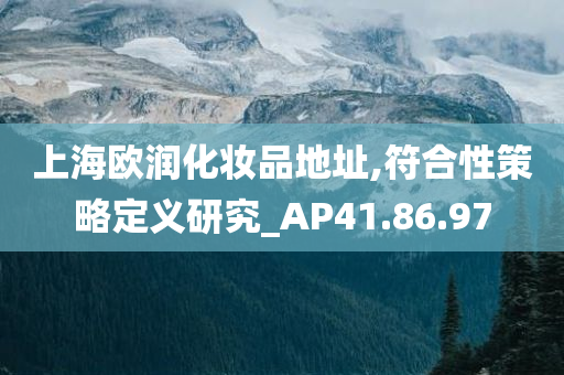 上海欧润化妆品地址,符合性策略定义研究_AP41.86.97