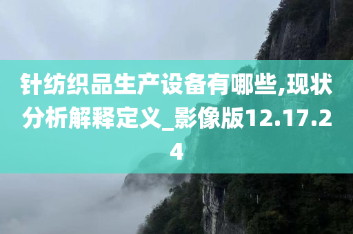 针纺织品生产设备有哪些,现状分析解释定义_影像版12.17.24