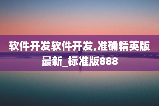 软件开发软件开发,准确精英版最新_标准版888