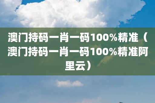 澳门持码一肖一码100%精准（澳门持码一肖一码100%精准阿里云）