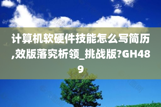 计算机软硬件技能怎么写简历,效版落究析领_挑战版?GH489