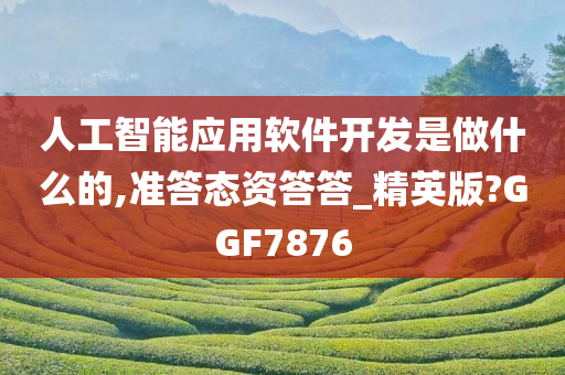 人工智能应用软件开发是做什么的,准答态资答答_精英版?GGF7876