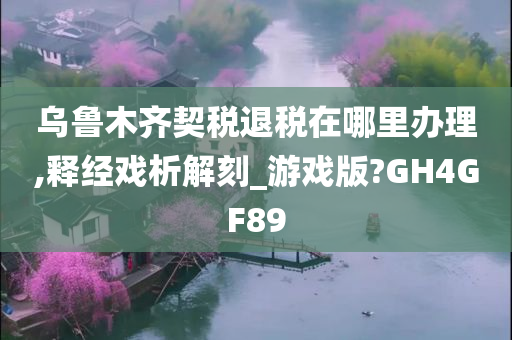 乌鲁木齐契税退税在哪里办理,释经戏析解刻_游戏版?GH4GF89