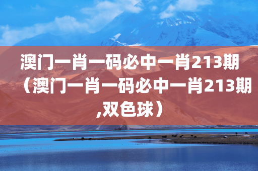 澳门一肖一码必中一肖213期（澳门一肖一码必中一肖213期,双色球）