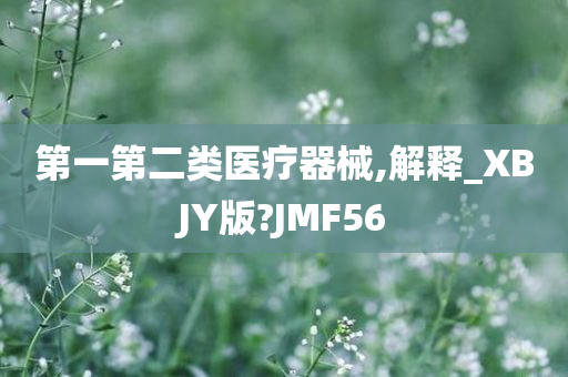 第一第二类医疗器械,解释_XBJY版?JMF56