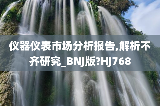 仪器仪表市场分析报告,解析不齐研究_BNJ版?HJ768