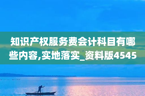 知识产权服务费会计科目有哪些内容,实地落实_资料版4545