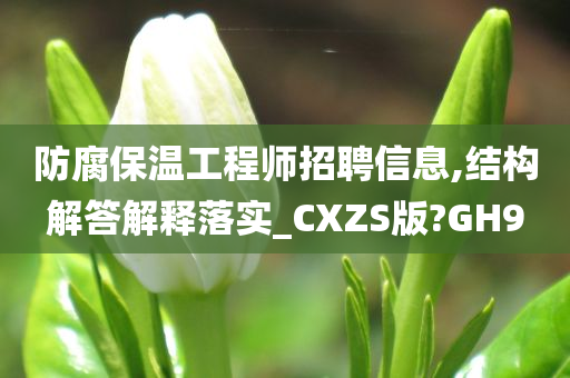 防腐保温工程师招聘信息,结构解答解释落实_CXZS版?GH9